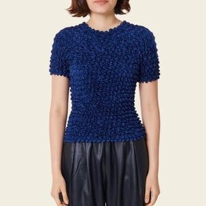 Women’s Find Me Now Bliss Top Scrunch Popcorn Y2K‎ Style Blouse Navy